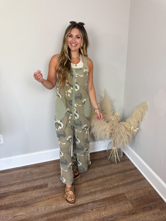 Burning Down Camo Jumpsuit