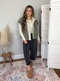 Cabin Stripe Fleece Vest | Tan/Black
