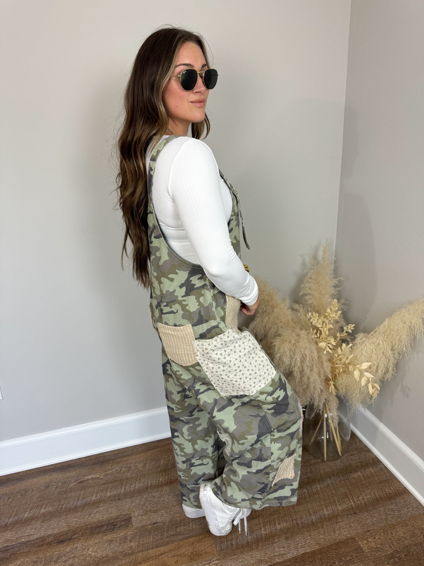 All Along Patchwork Overalls | Camo