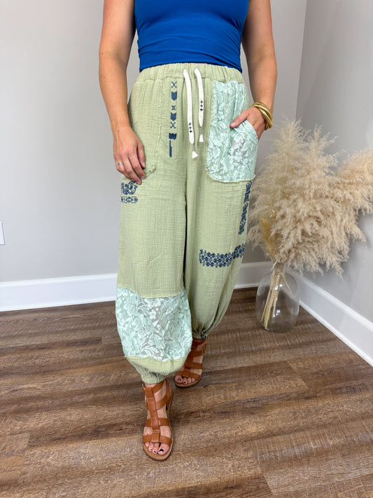 Silence Gauze Pants | Powder Herb