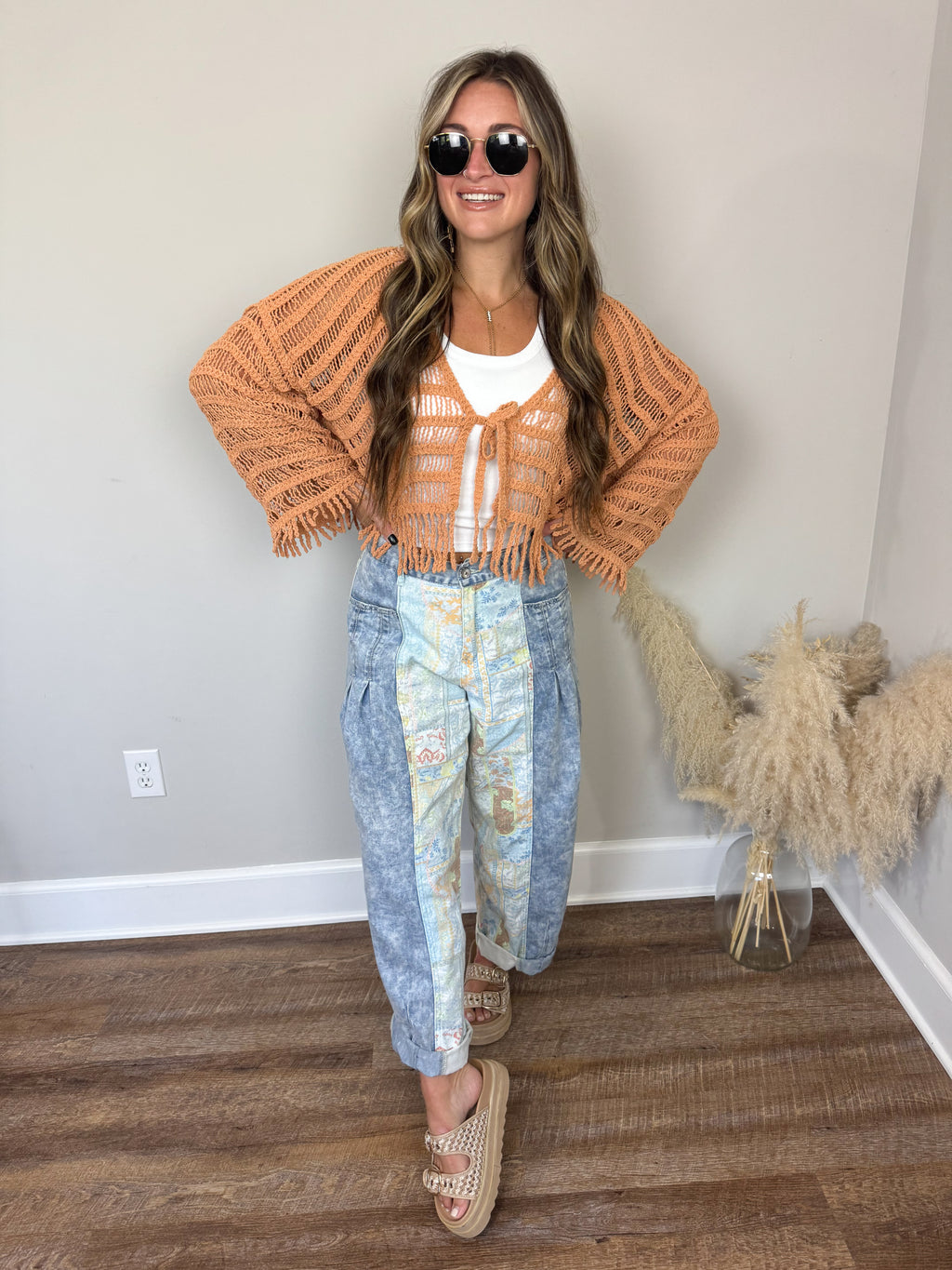 Gilmore Crochet Cardigan | Camel