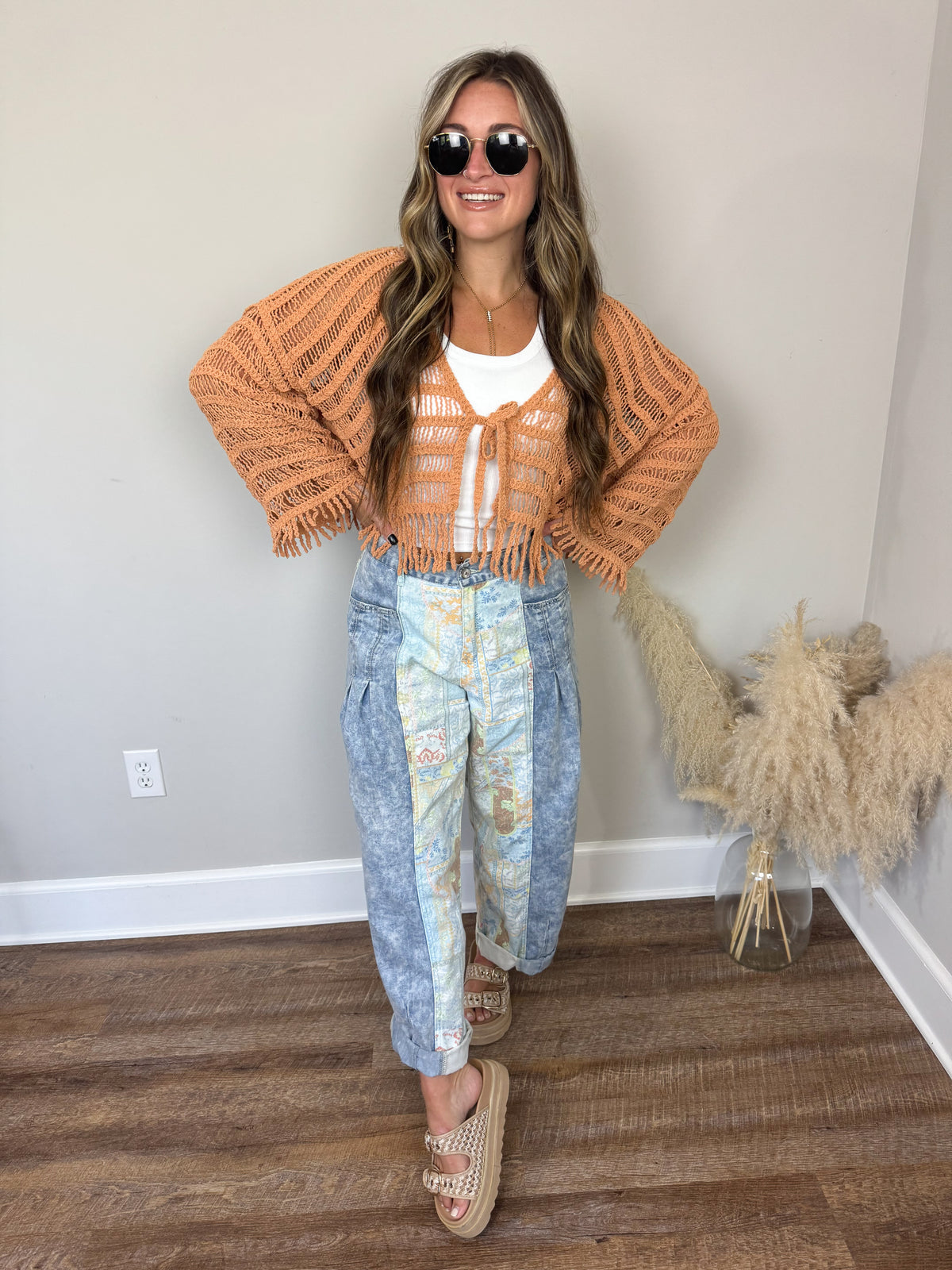 Gilmore Crochet Cardigan | Camel