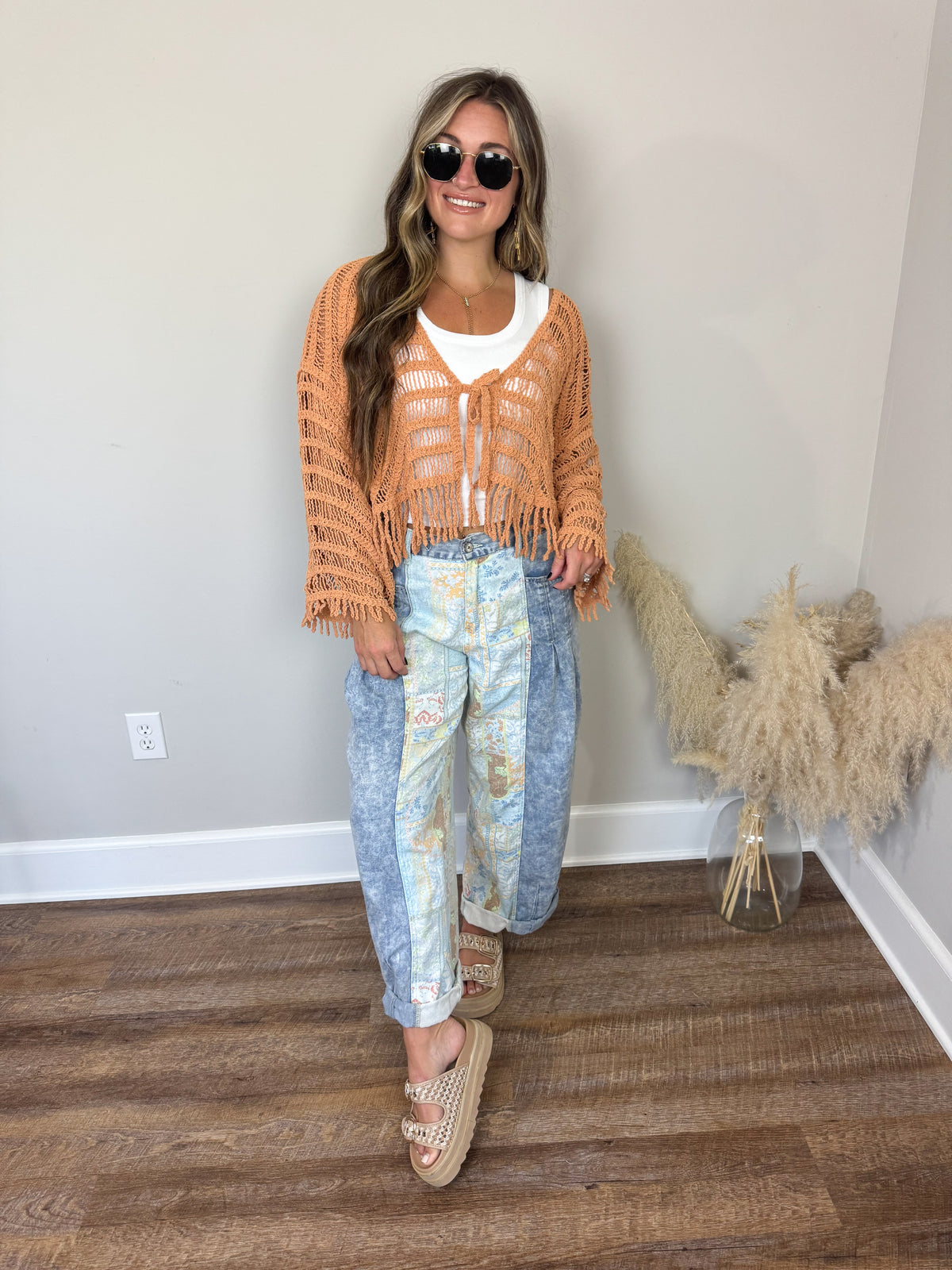 Gilmore Crochet Cardigan | Camel