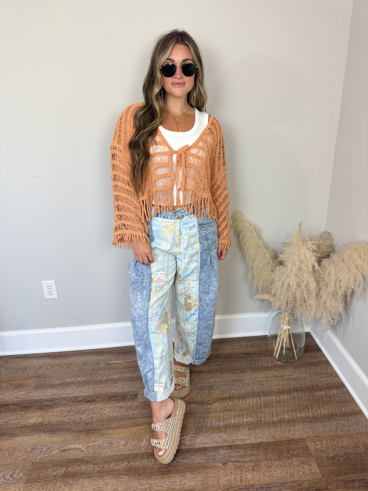 Gilmore Crochet Cardigan | Camel