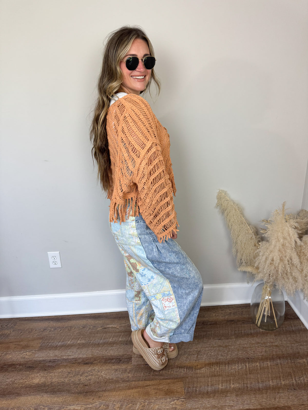 Gilmore Crochet Cardigan | Camel