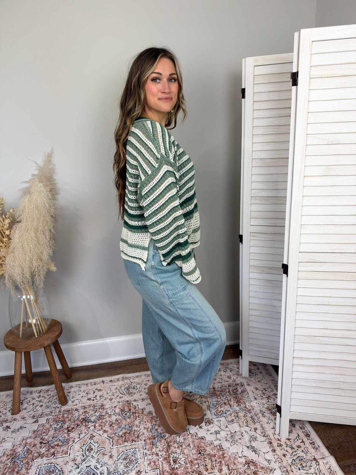 Brighton Striped Sweater | Pine