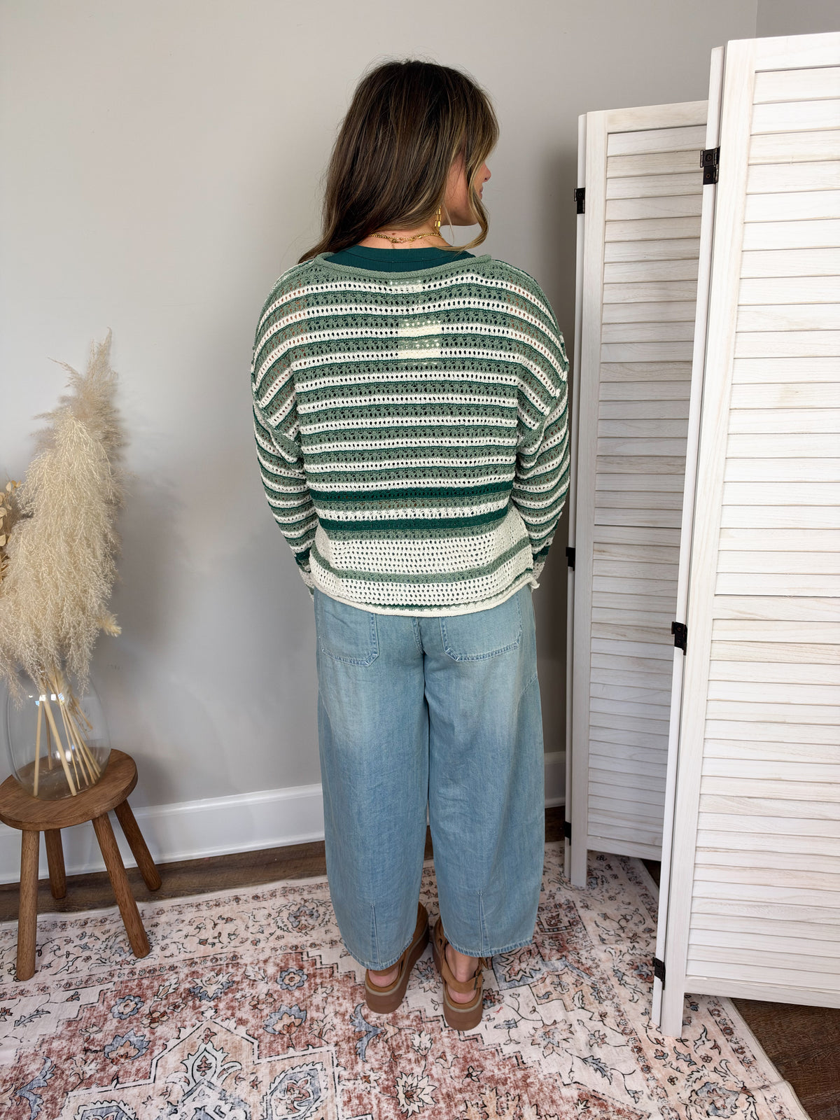 Brighton Striped Sweater | Pine