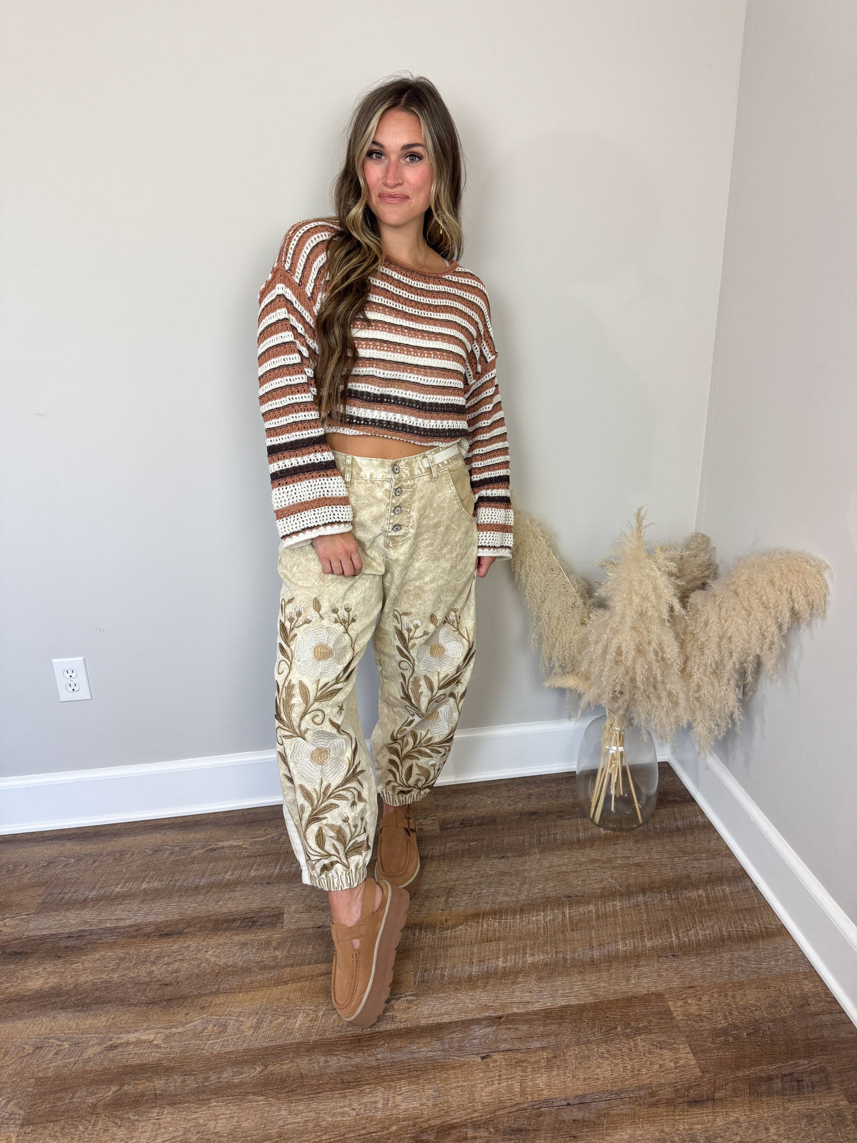 Brighton Striped Sweater | Brown
