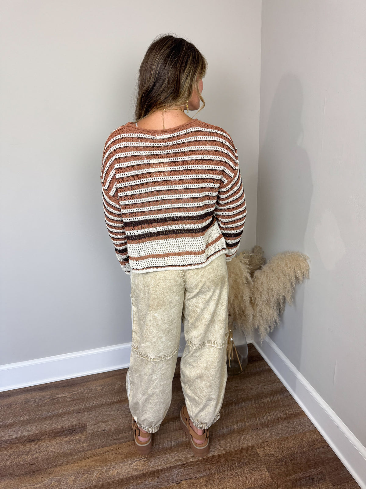 Brighton Striped Sweater | Brown
