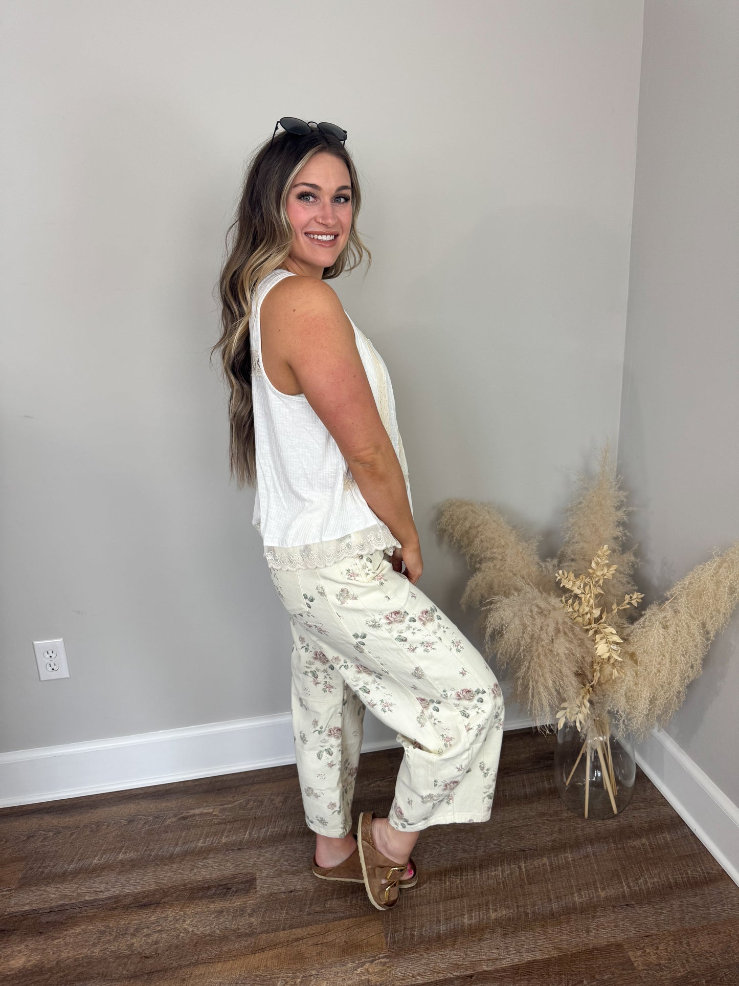 Steele Floral Barrel Jeans