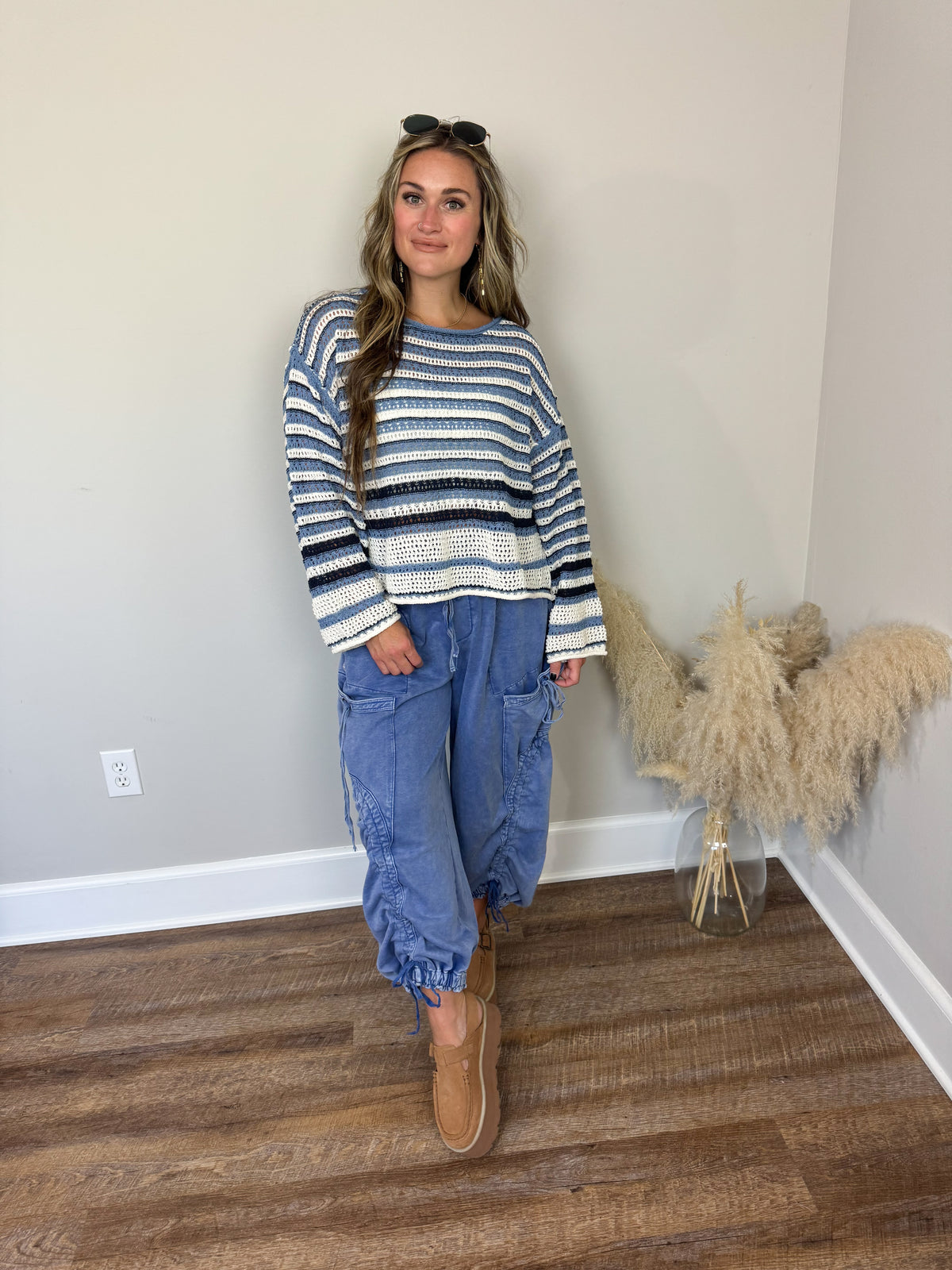 Brighton Striped Sweater | Blue