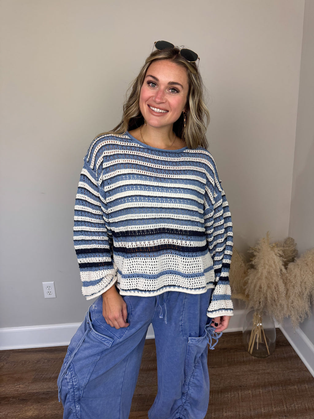 Brighton Striped Sweater | Blue