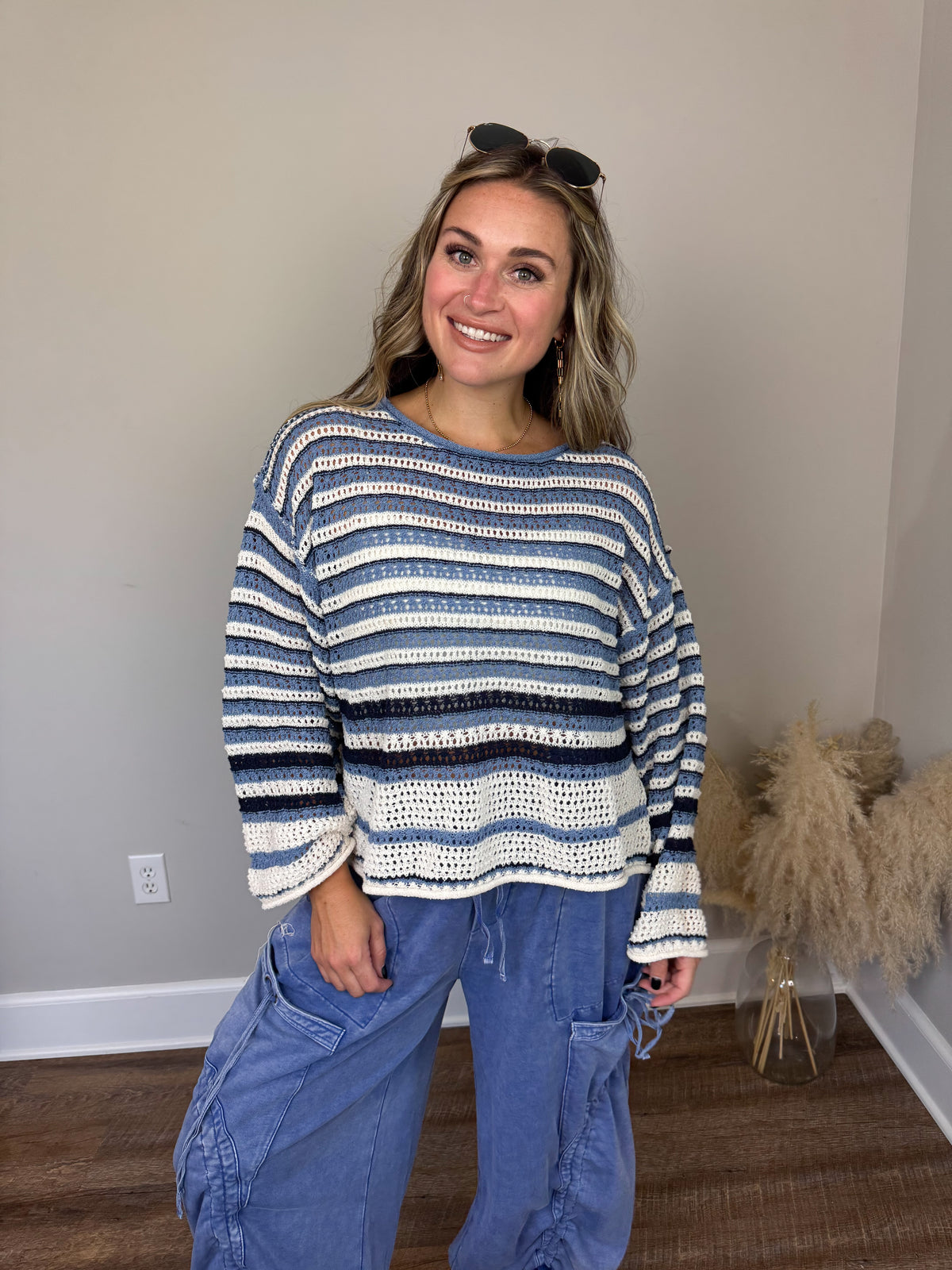 Brighton Striped Sweater | Blue