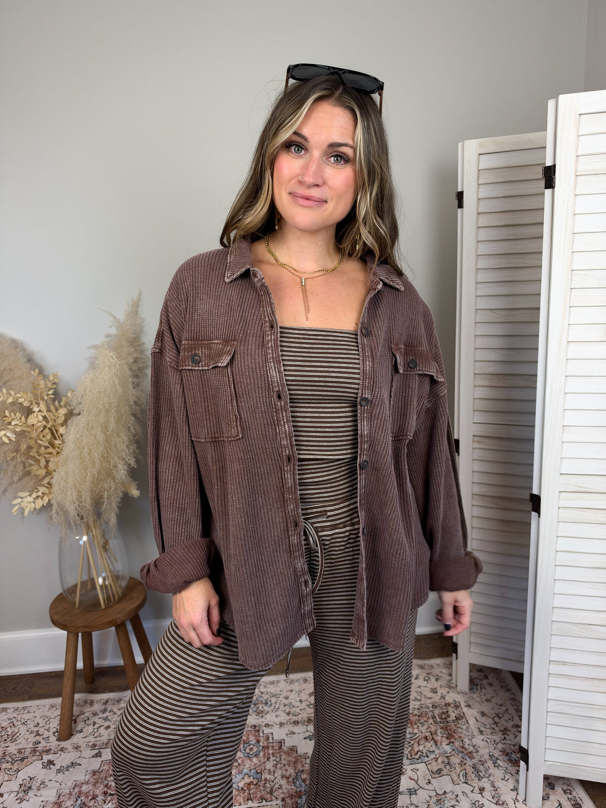 Cabo Thermal Shacket | Dark Brown