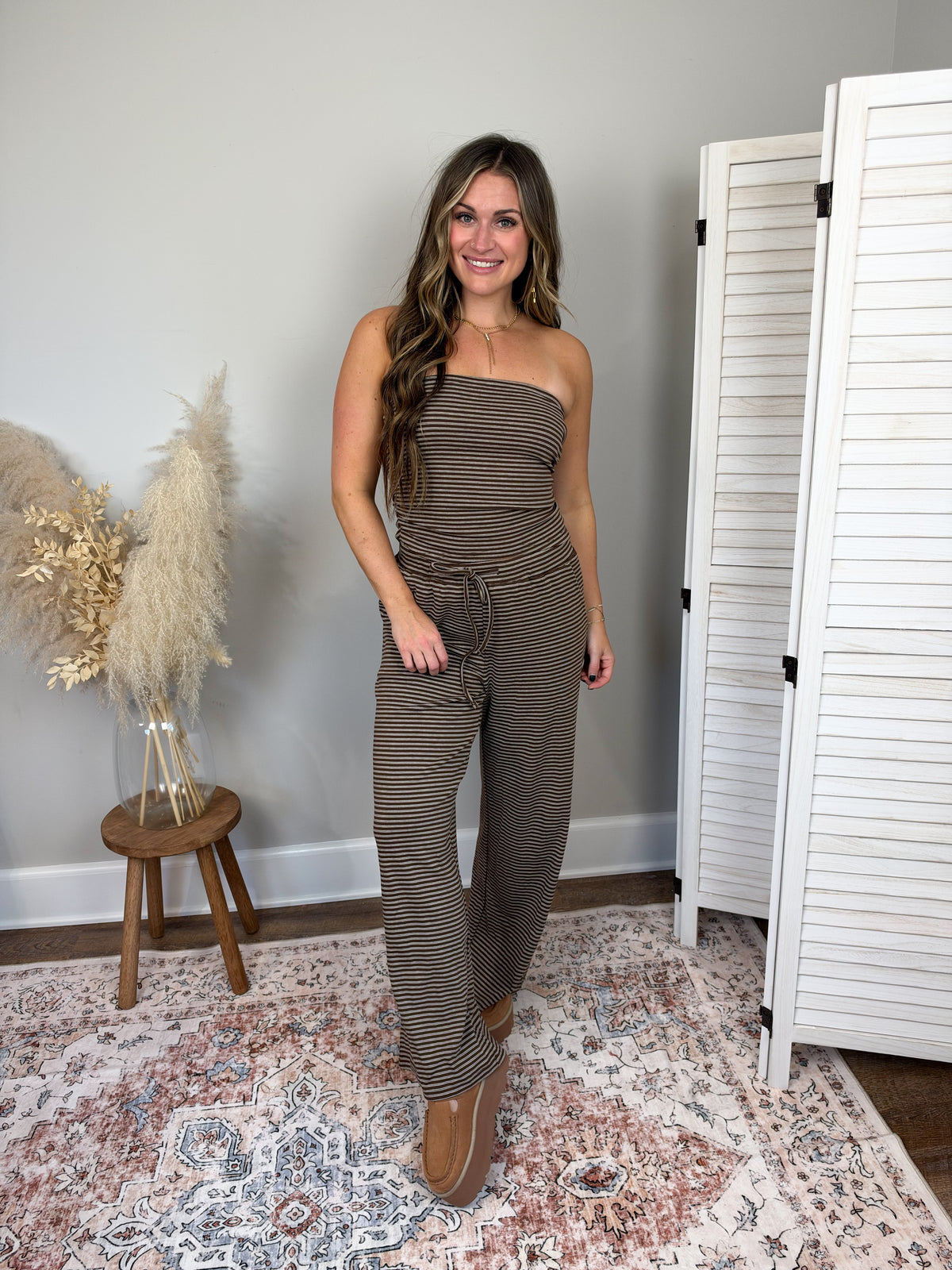 Laurel Striped Tube Top | Brown