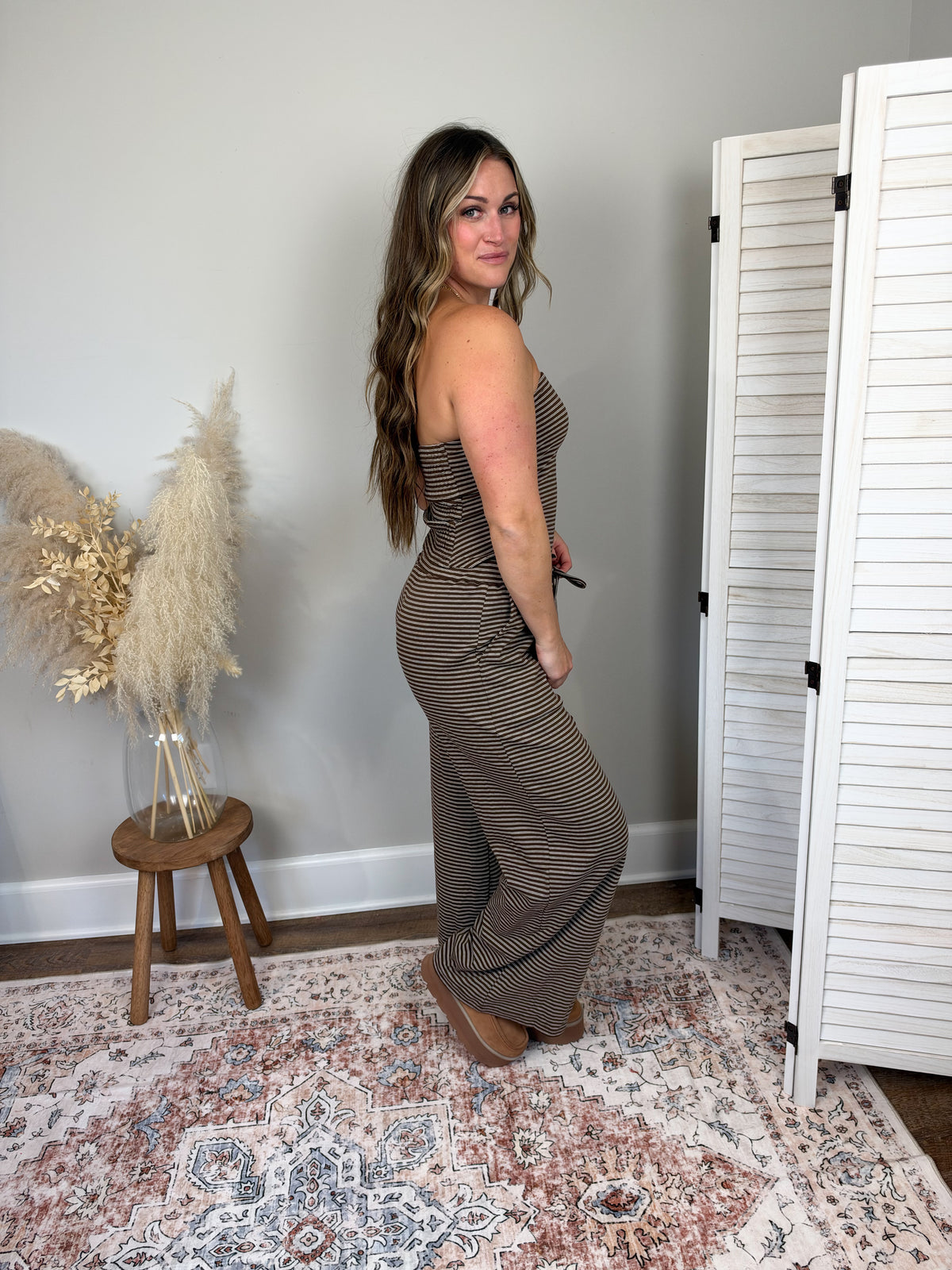 Laurel Striped Pants | Brown