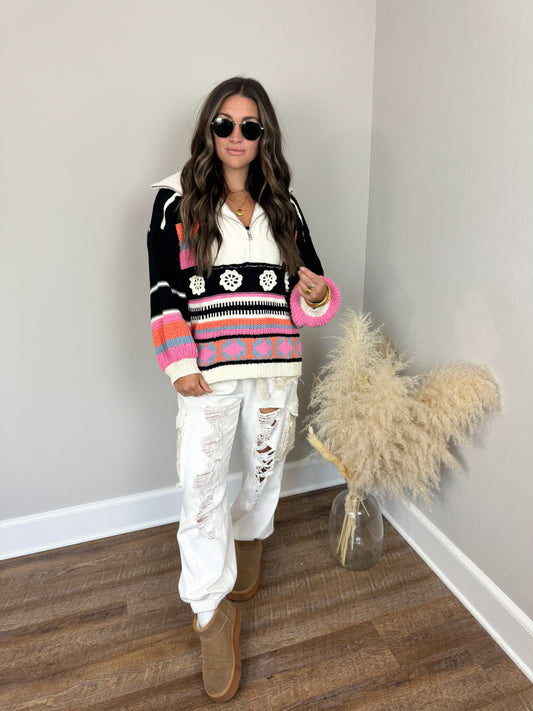 Snow Bunny Pullover | Black Multi