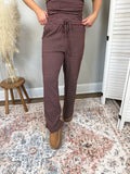 Laurel Striped Pants | Burgundy