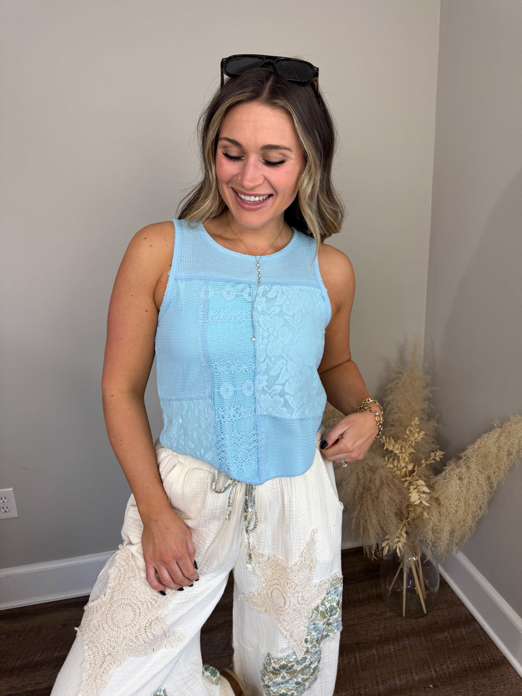 Alex Crop Tank | Blue