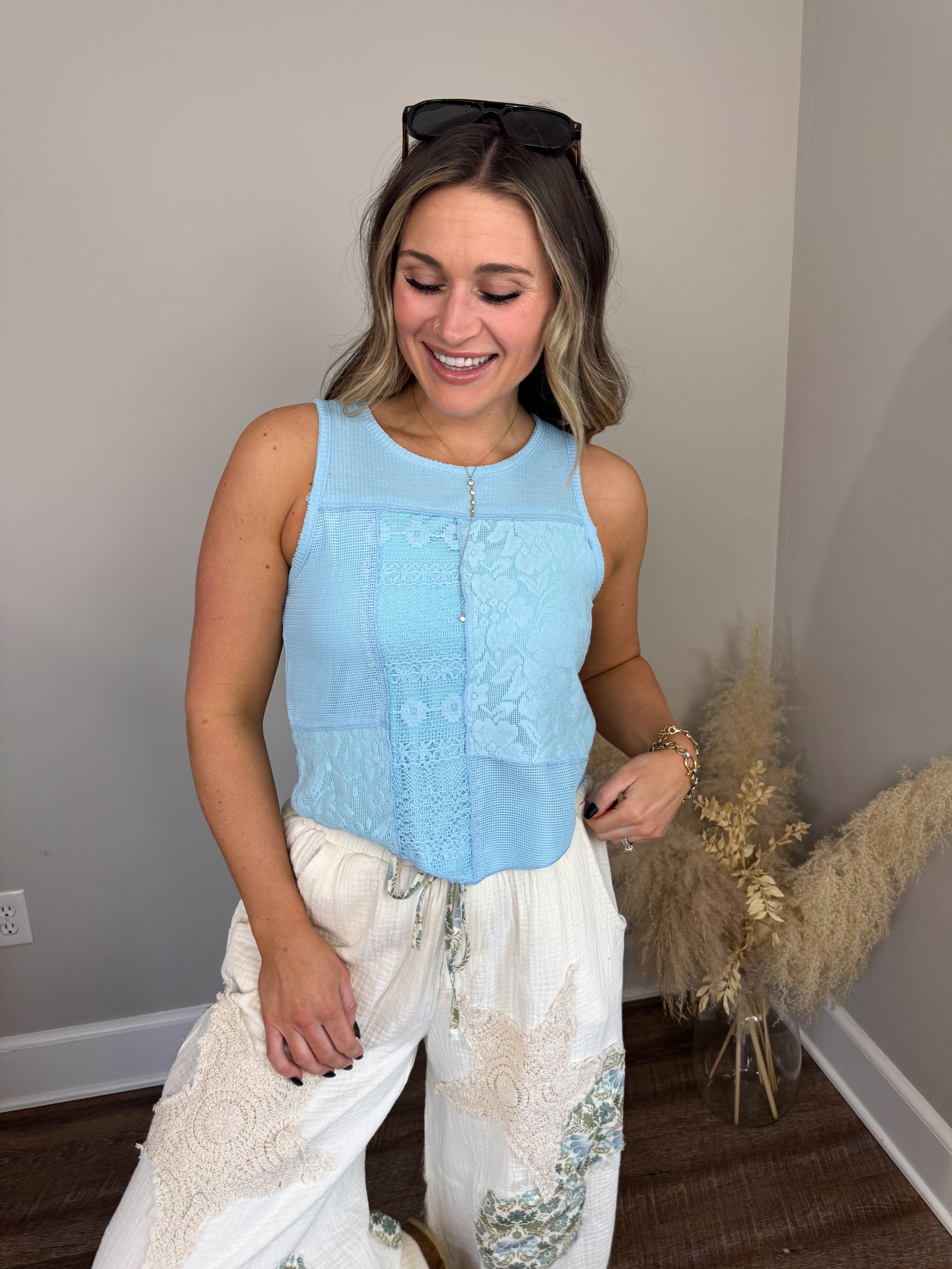 Alex Crop Tank | Blue