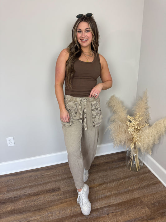 Clark Scoop Tank Top | Brown