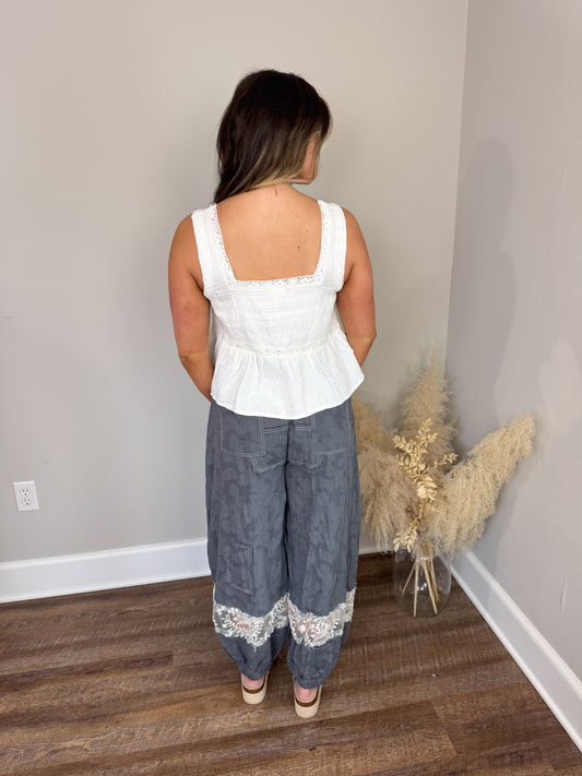 Harvest Trail Floral Pants | Stone