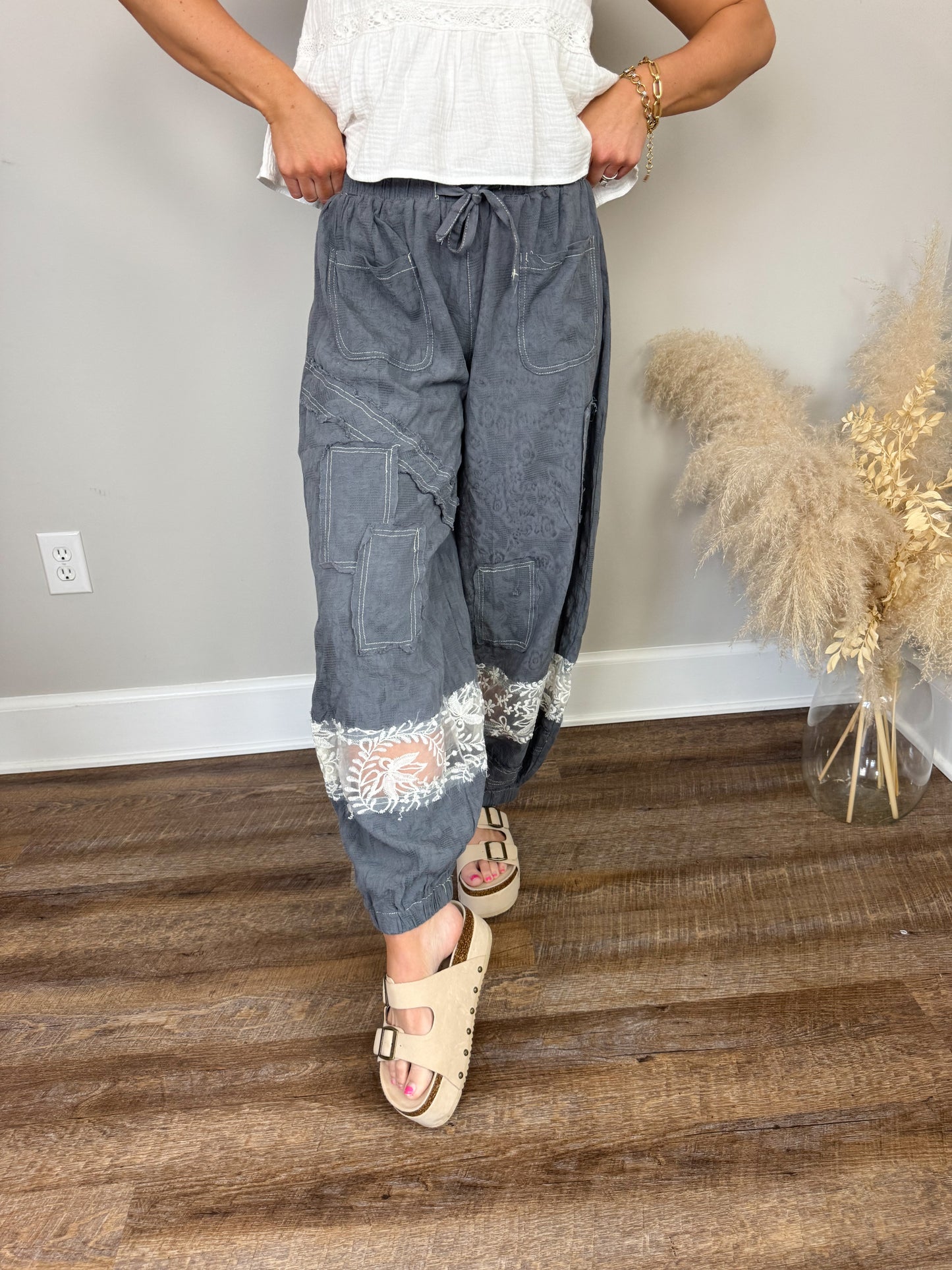 Harvest Trail Floral Pants | Stone
