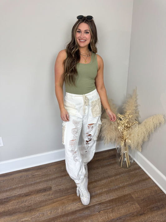 Clark Scoop Tank Top | Light Olive