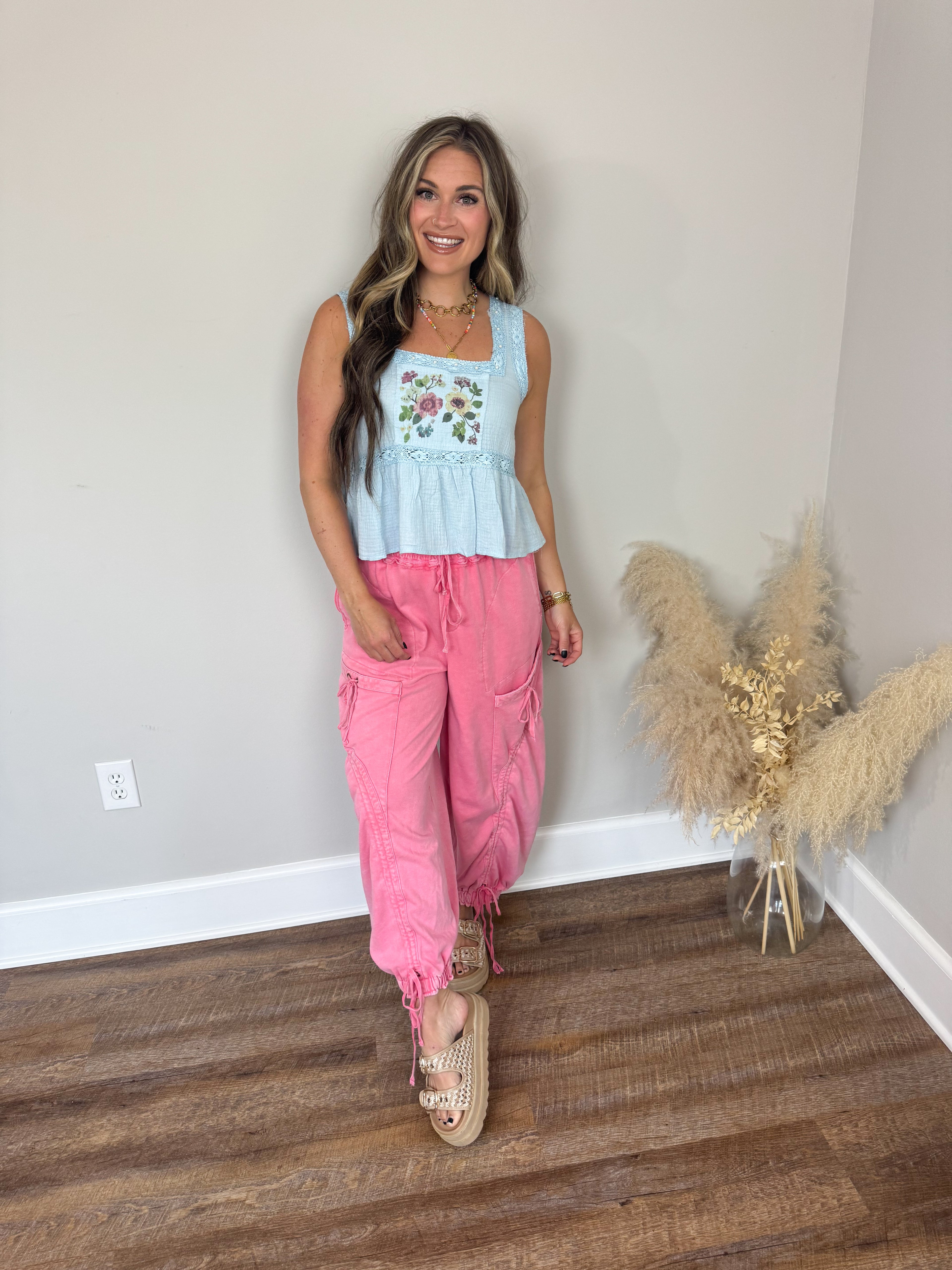 Golden Hour Gauze Top | Light Blue