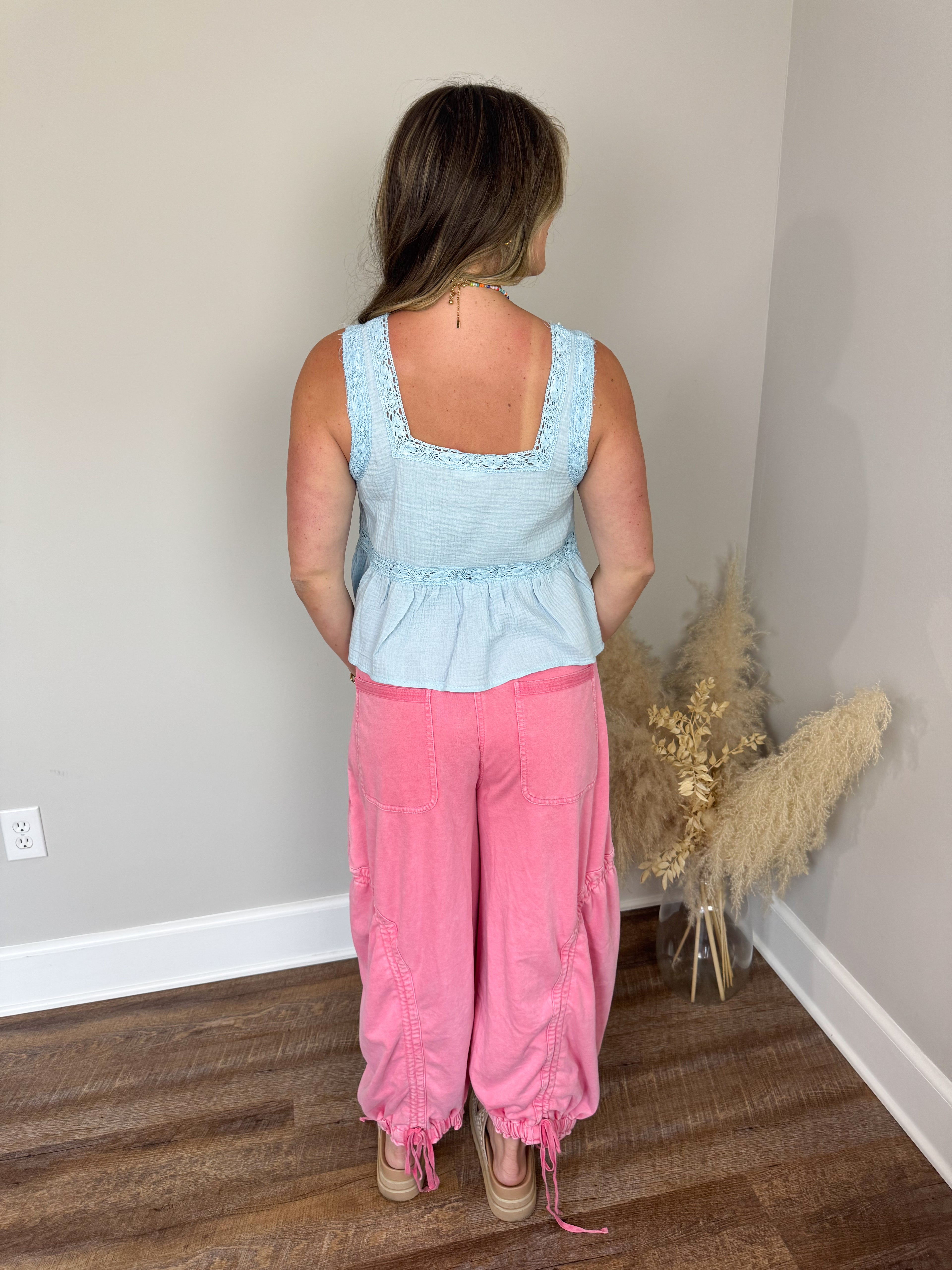 Golden Hour Gauze Top | Light Blue