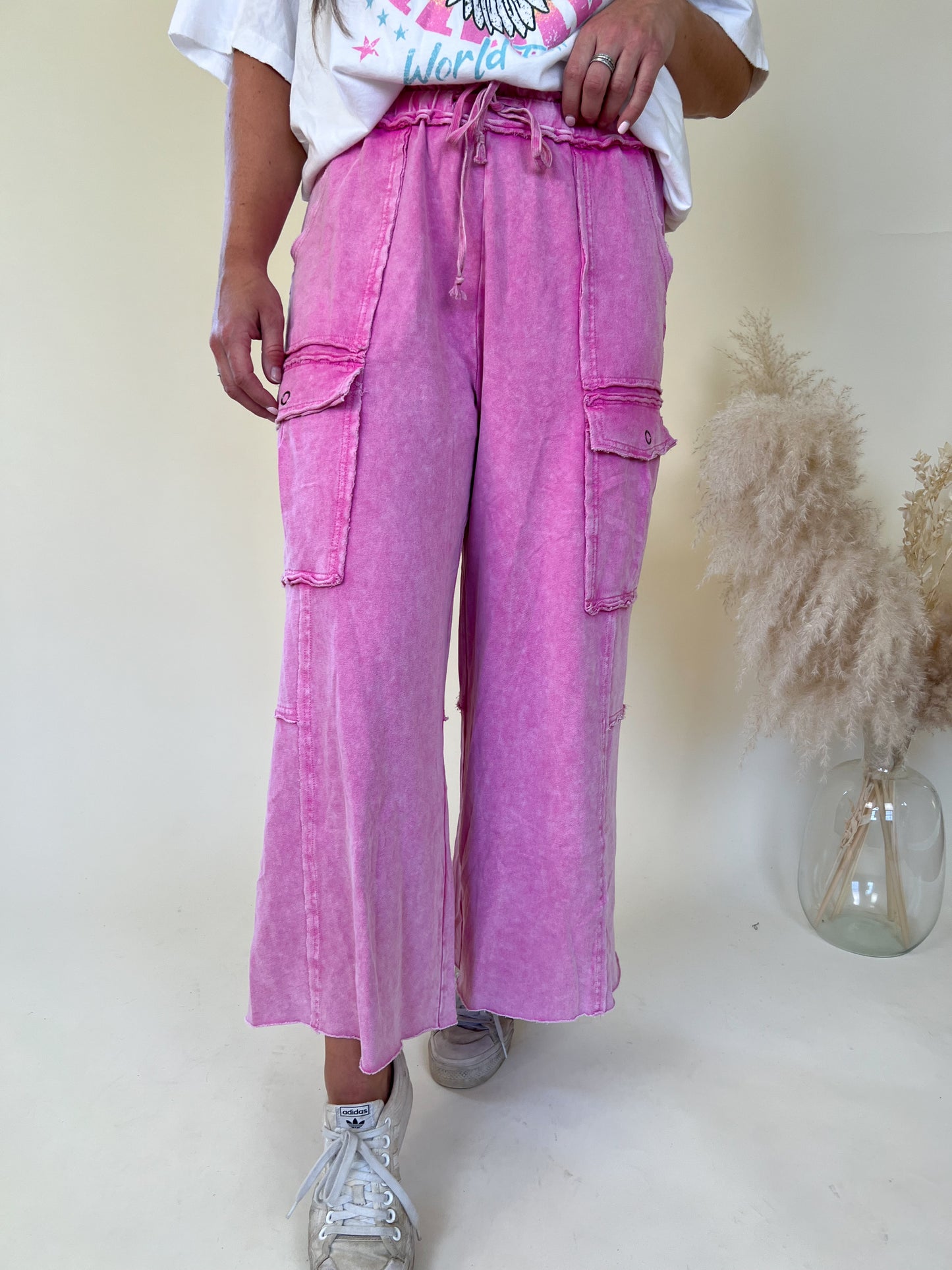 Feeling Good Wide Leg Pants | Pink