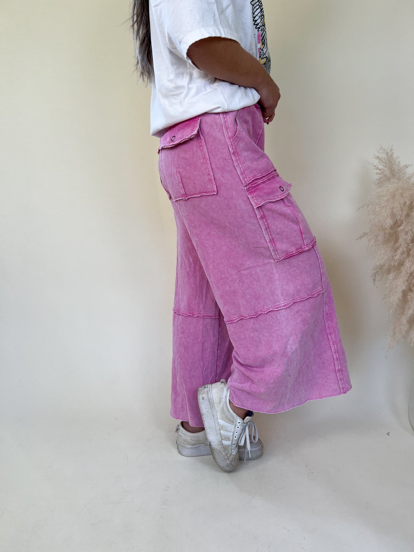 Feeling Good Wide Leg Pants | Pink