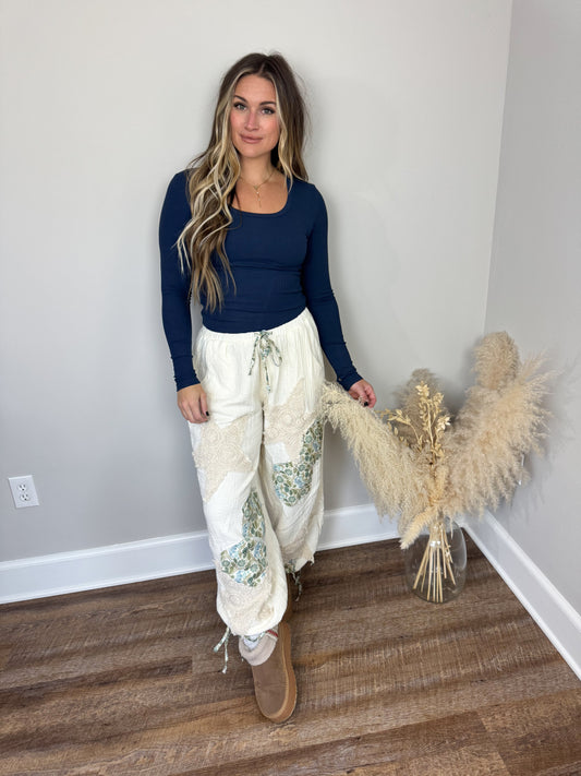 Clark Scoop Neck Long Sleeve | Navy