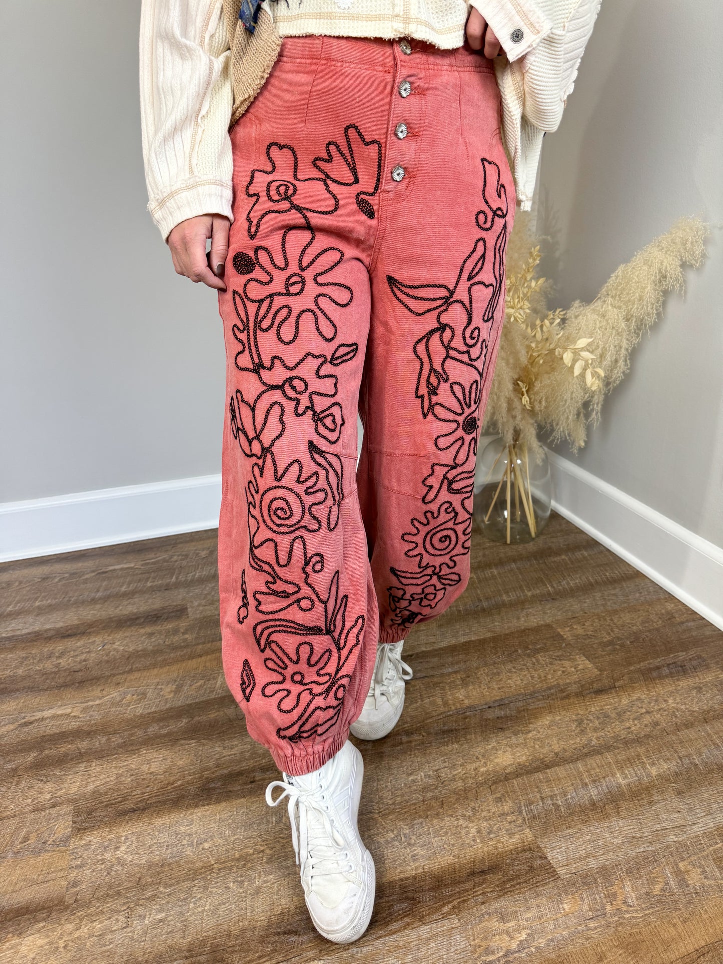 Malone Embroidered Pants | Apple