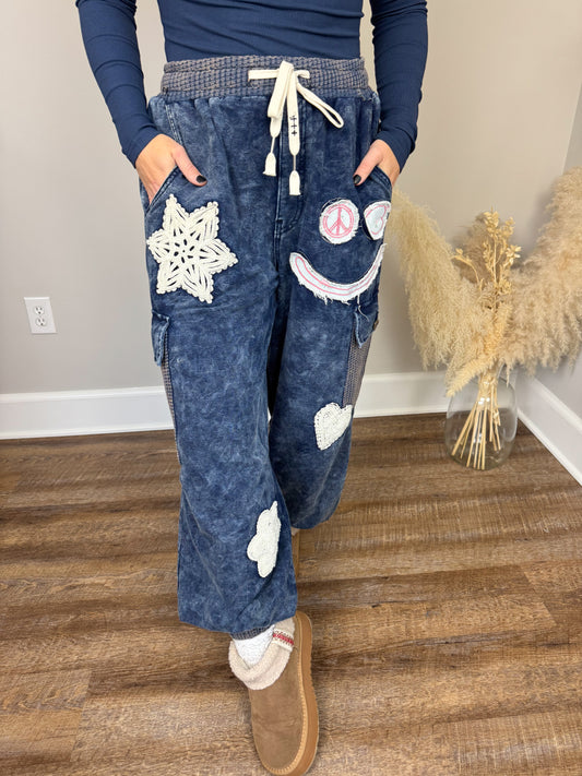 So Happy Patchwork Joggers