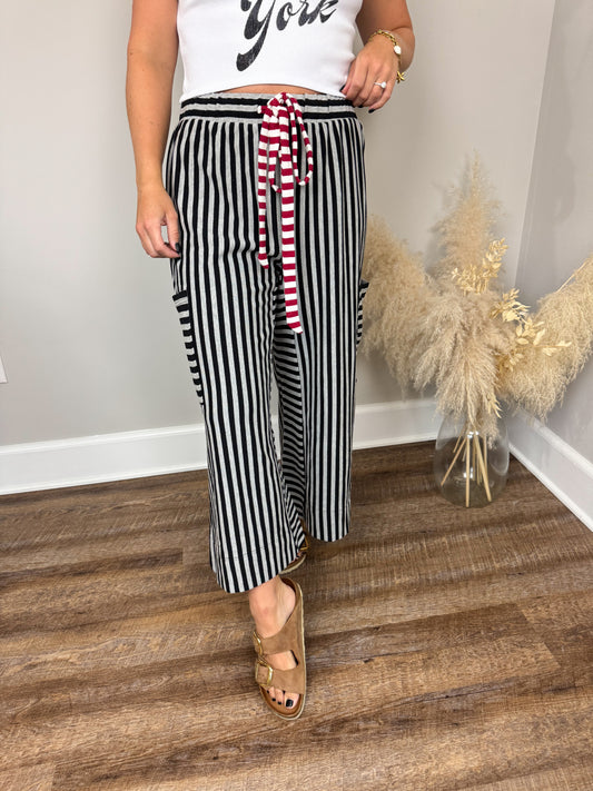 Chelsey Striped Pants | Black