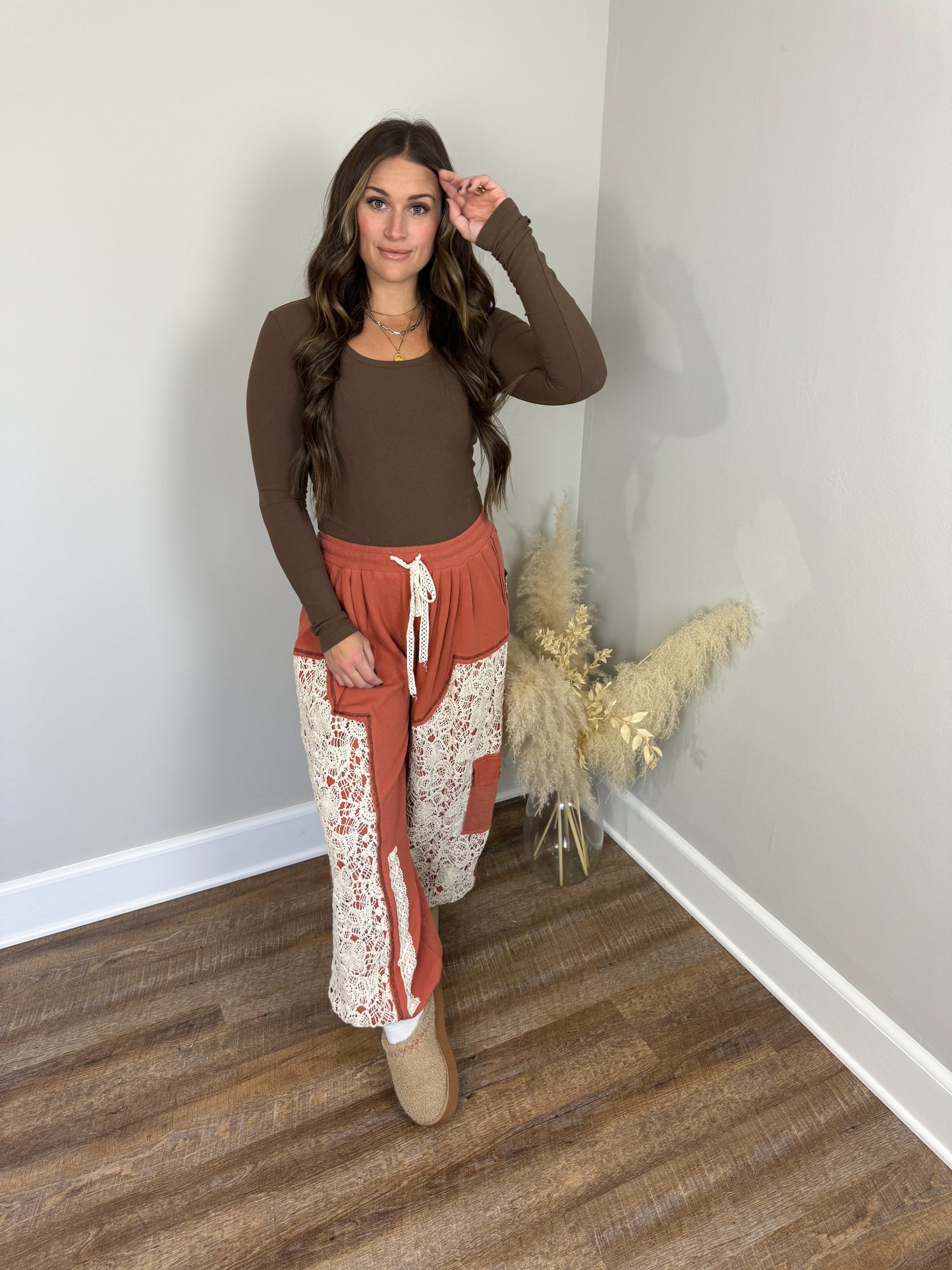 Clark Scoop Neck Top | Brown