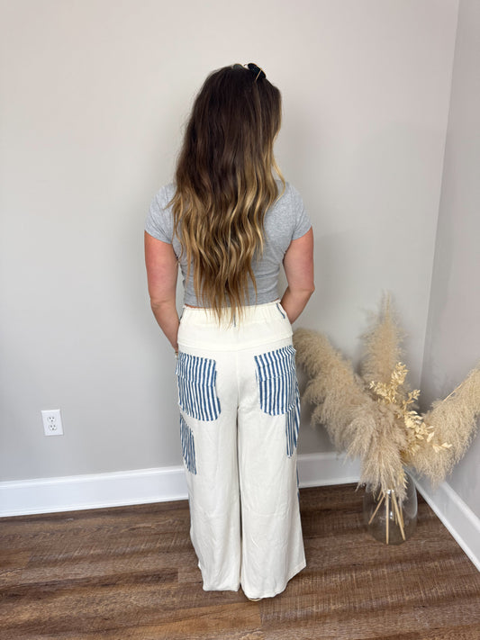 Saltwater Striped Pants | Blue