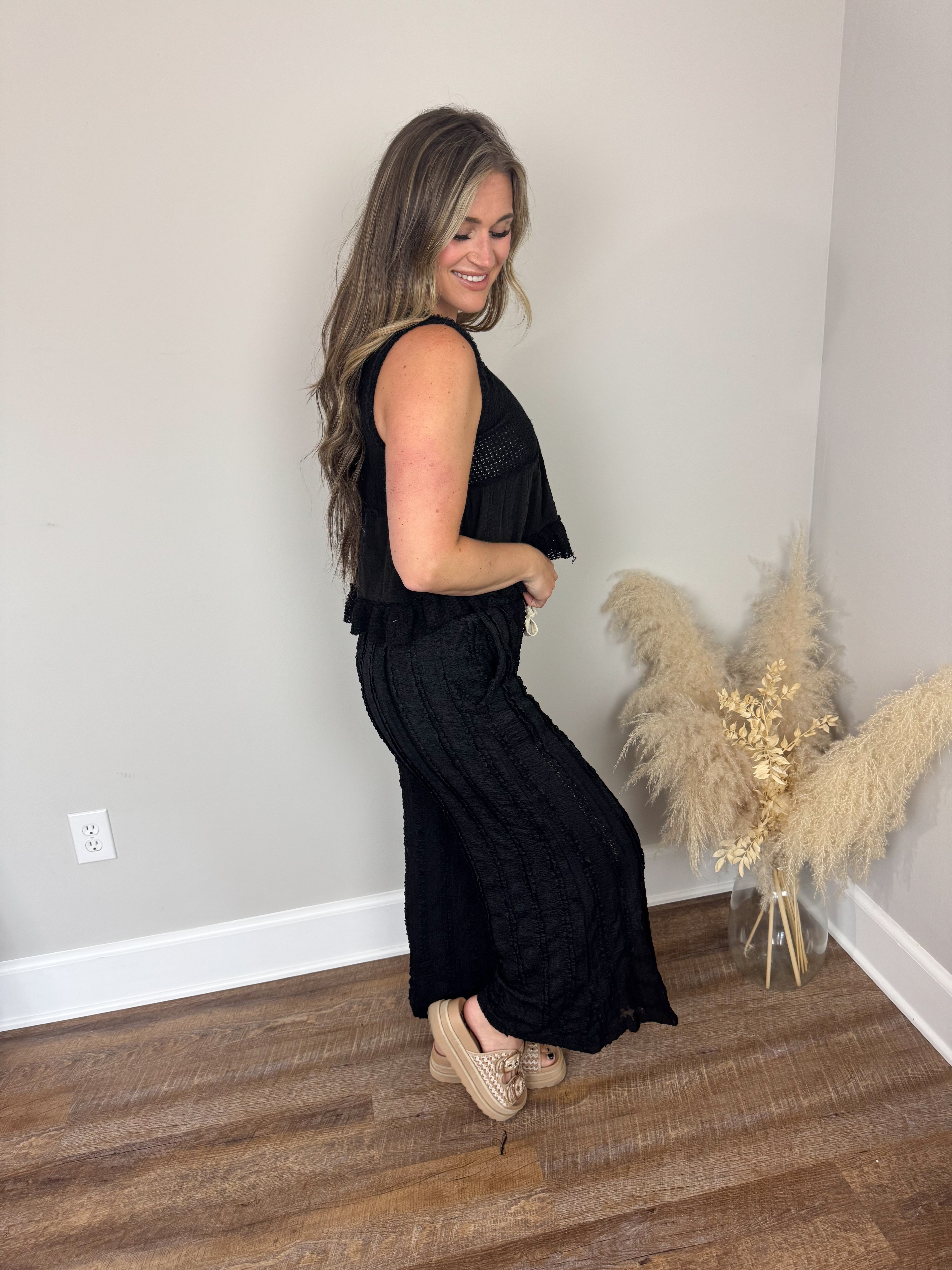 Saint Lucia Lace Pants | Black