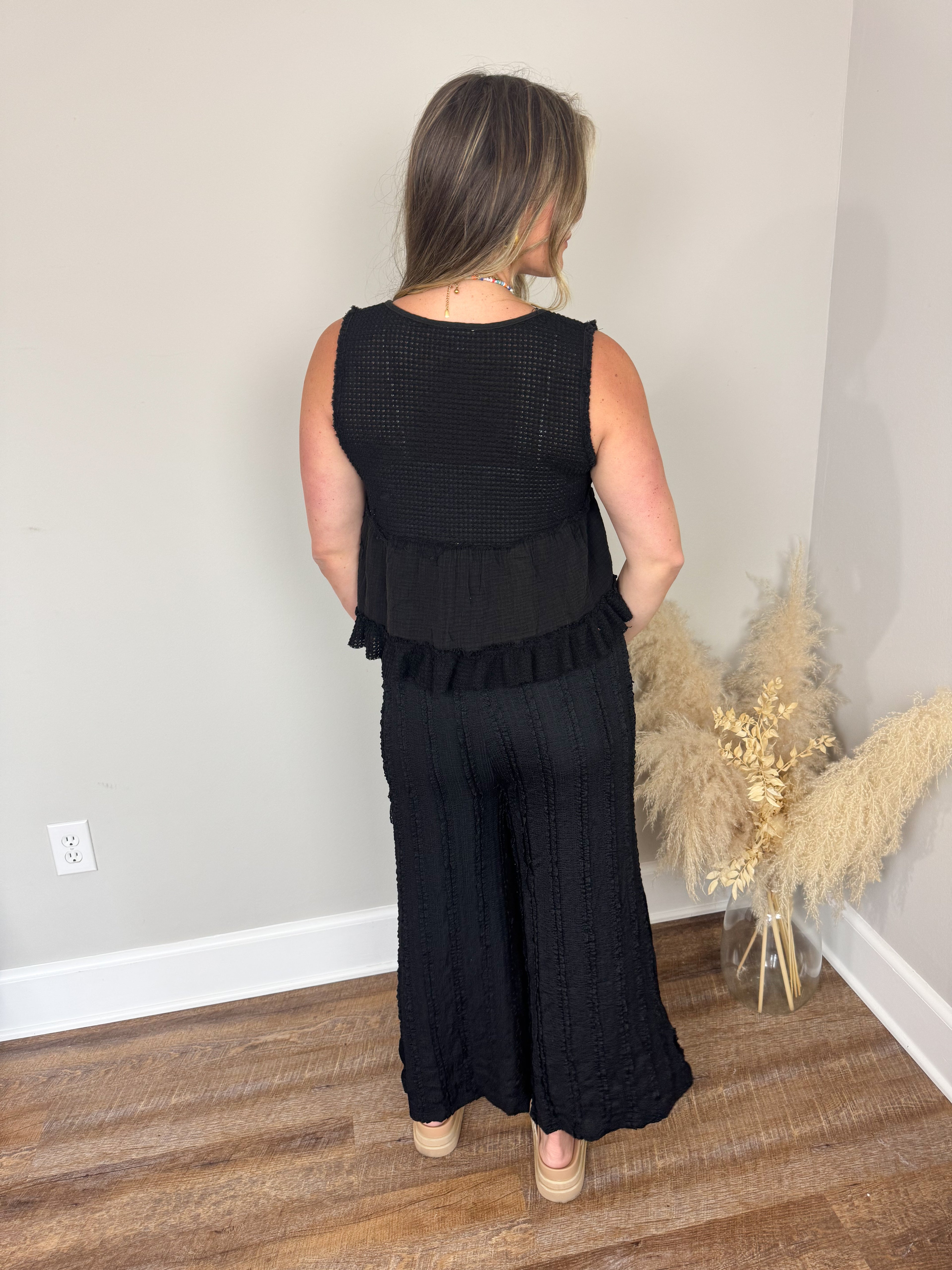 Saint Lucia Lace Pants | Black