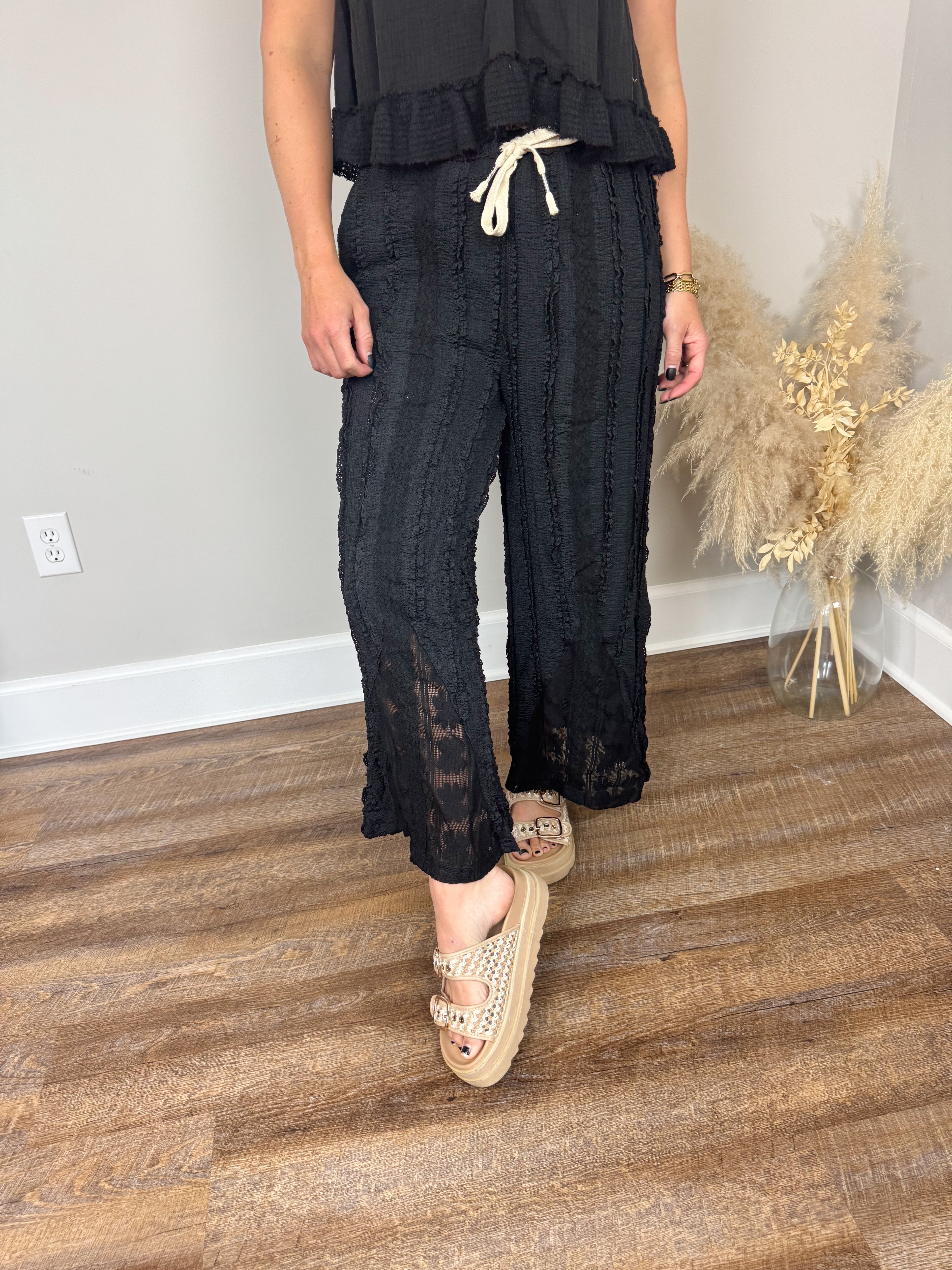 Saint Lucia Lace Pants | Black