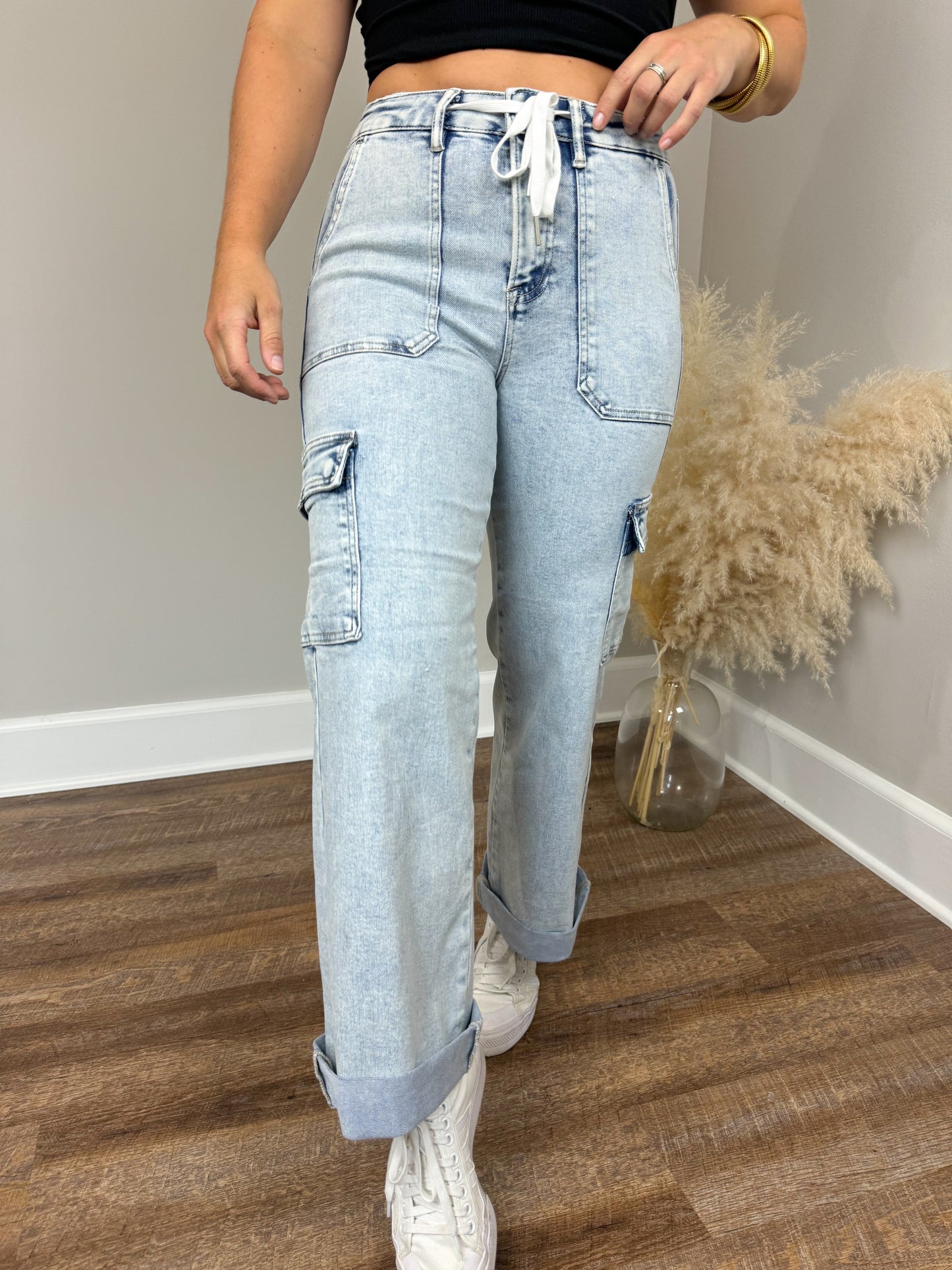 Risen Wide Leg Cargo Jeans