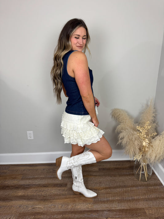 Forever Yours Ruffled Shorts | Cream