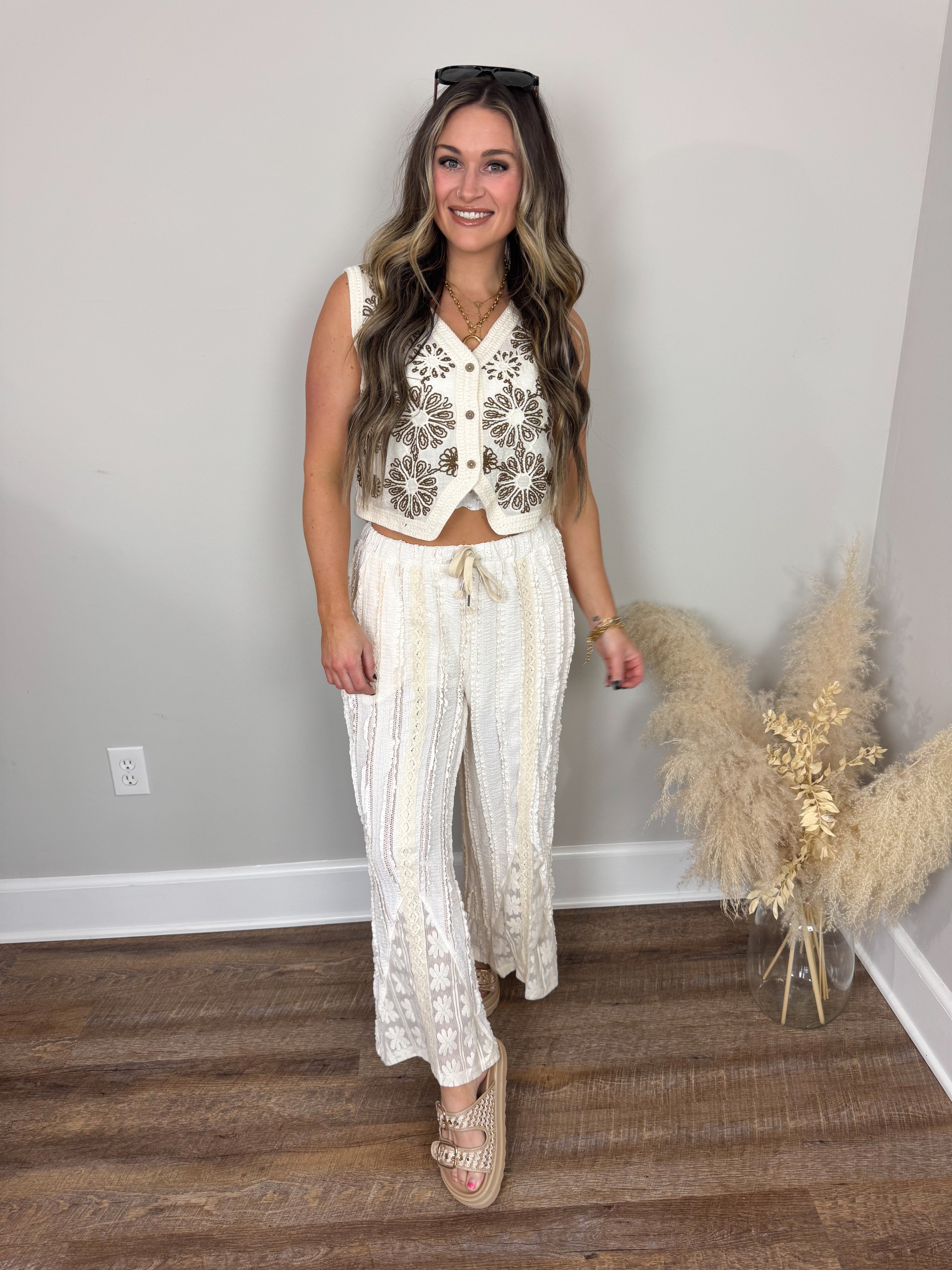 Saint Lucia Lace Pants | Natural