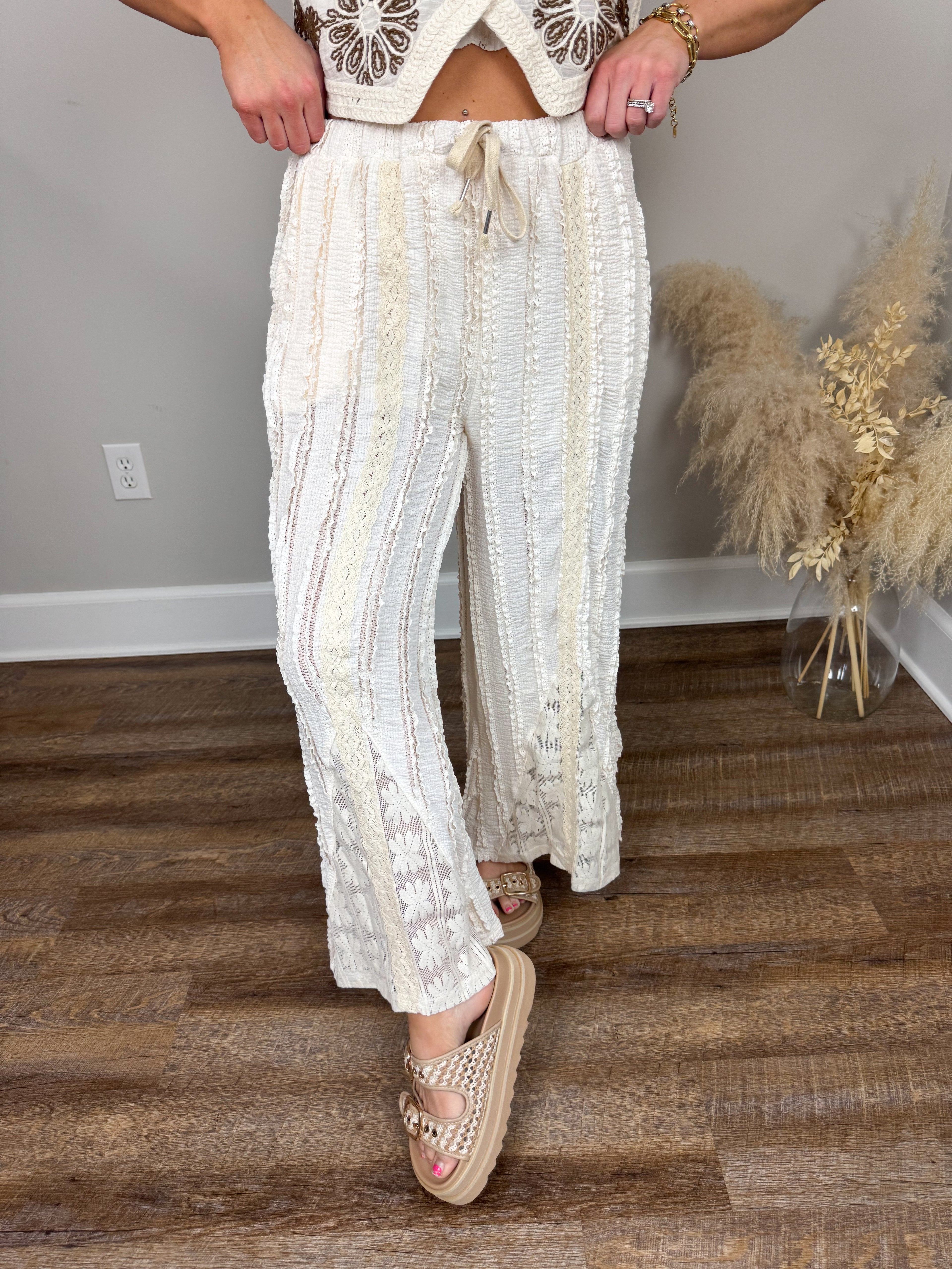 Saint Lucia Lace Pants | Natural