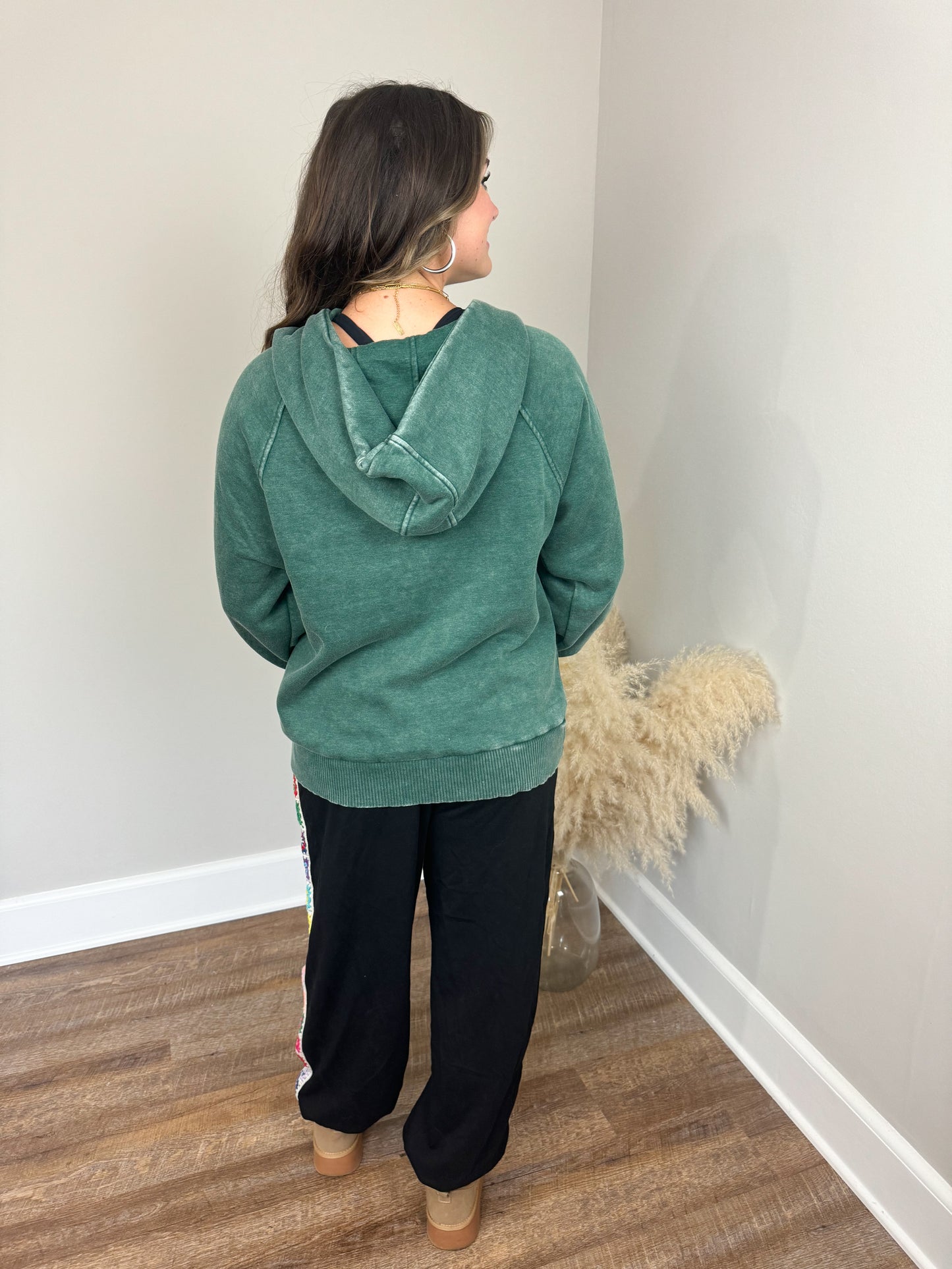 Leah 1/2 Zip Hoodie | Green