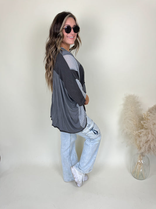Anytime Oversized Top | Charcoal