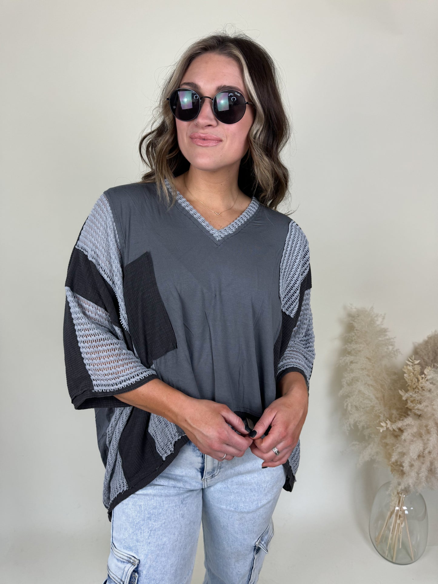 Anytime Oversized Top | Charcoal