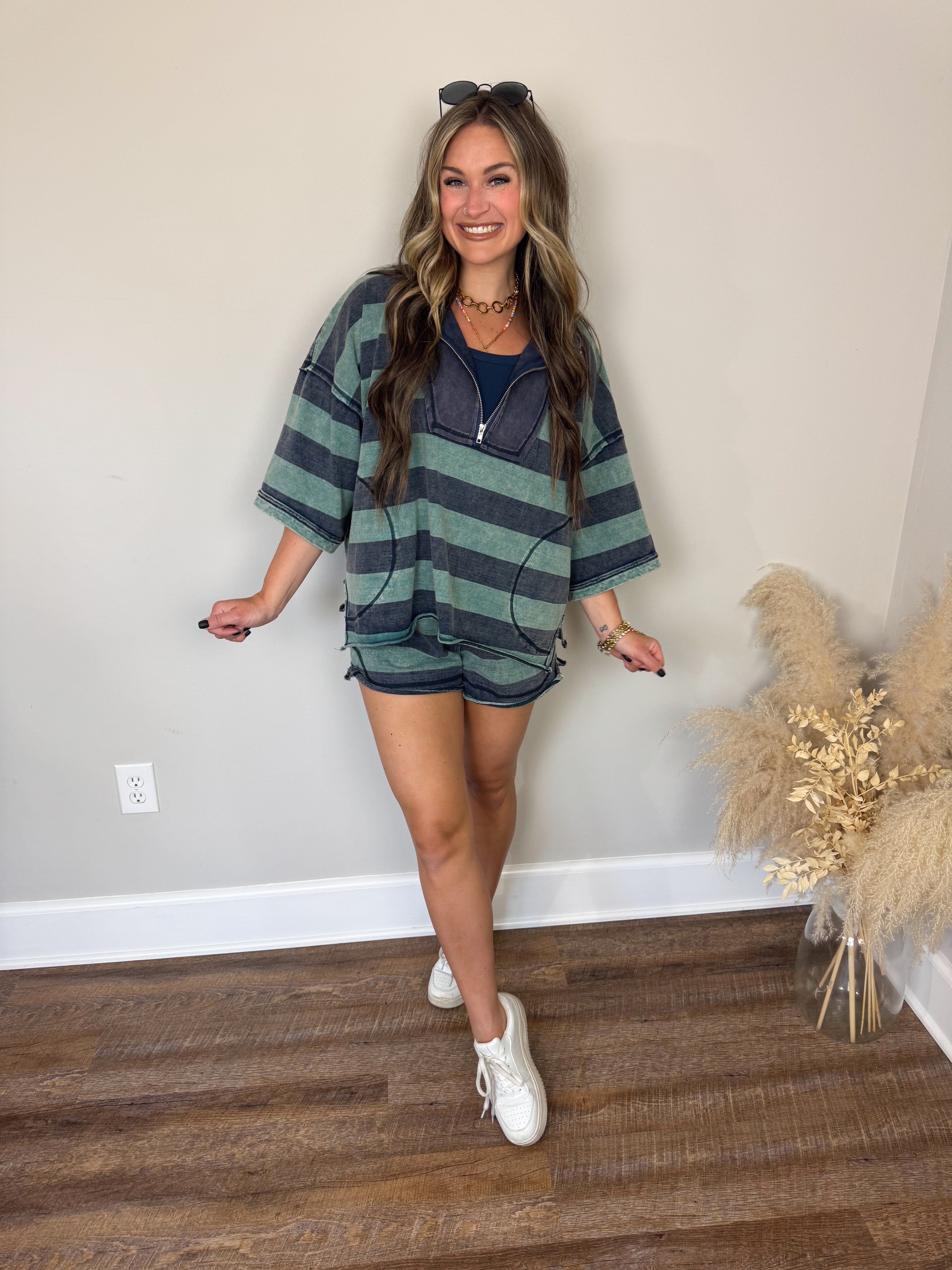 Bristol Striped Pullover | Green