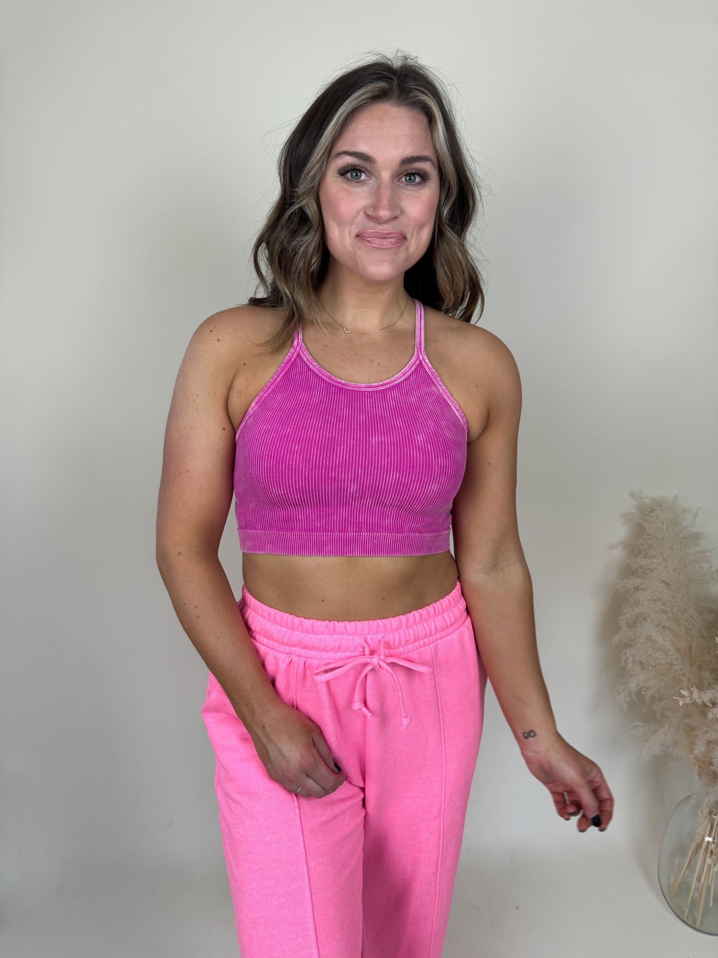 Roam Free Crop Tank | Hot Pink